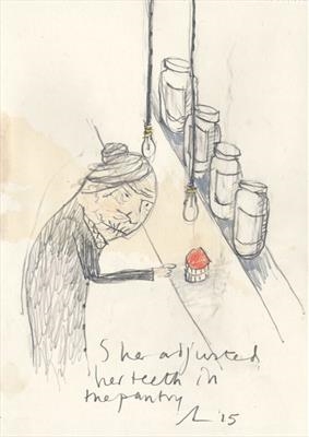 She adjusted her teeth in the pantry by Alice Leach