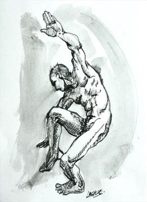 Icarus Dances (sketch i) by Lucianne Lassalle