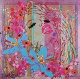 Frisson ... blush by Louise Dear, Painting, Mixed media on aluminium