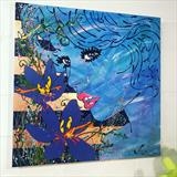 Maybe baby ... en blue by Louise Dear, Painting