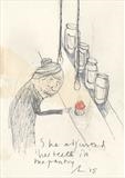 She adjusted her teeth in the pantry by Alice Leach by Louise Dear, Drawing