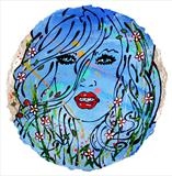 What Now My Love by Louise Dear, Painting, mixed media glitters and glosses on handmade paper
