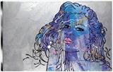 daydream (blue) by Louise Dear, Giclee Print, hand embellished screen print on aluminium