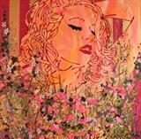 deliscious daydream by Louise Dear, Painting, glitters and gloss paint on aluminium