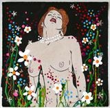 enough ii by Louise Dear, Painting, glitters and glosses on paper