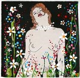 enough iii by Louise Dear, Painting, glitters and glosses on paper