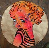 hi! by Louise Dear, Painting, mixed media on handmade paper