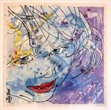 little rainbow girl 4/18 by Louise Dear, Artist Print, hand finished screen print