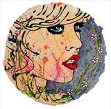 maybe by Louise Dear, Painting, mixed media glitters and glosses on handmade paper 55cm x 55cm