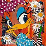 ooh my daisy! by Louise Dear, Painting, mixed media on aluminium