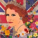our young queen by Louise Dear, Painting, glitters and gloss paint on aluminium