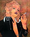true romance iii by Louise Dear, Painting, mixed media gloss paint on aluminium