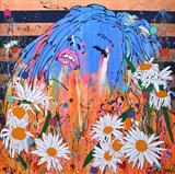 yumyum too (summer love) by Louise Dear, Painting, glitters and gloss paint on aluminium